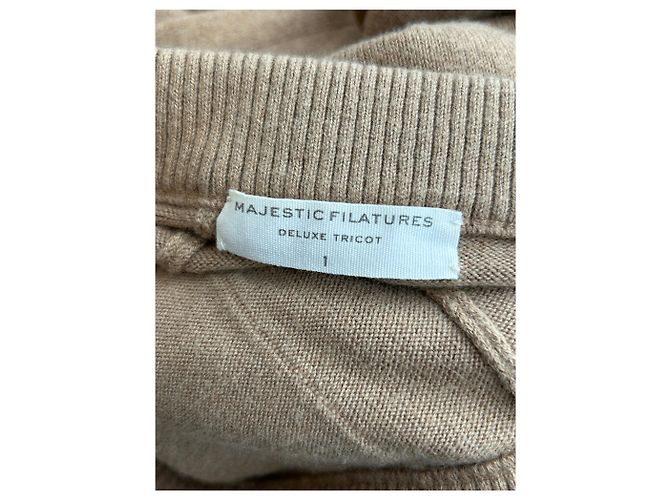 Autre Marque Pantalones de algodón beige MAJESTIC FILATURES - vista 3