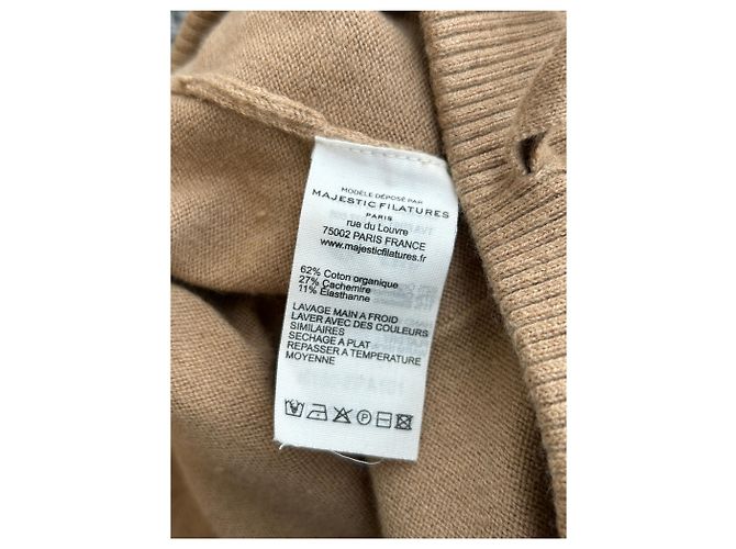 Autre Marque Pantalones de algodón beige MAJESTIC FILATURES - vista 4