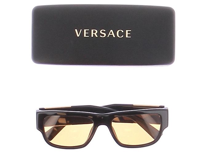 Versace Occhiali da sole neri e arancioni Arancione - vista 7