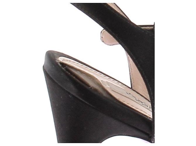 Décolleté aperte in satin nero Prada Taglia 39 - vista 9