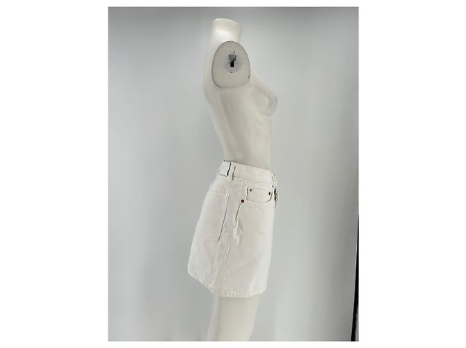 Autre Marque Minifalda de mezclilla blanca WARDROBE NYC Blanco - vista 3