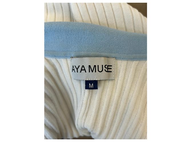 Autre Marque Tuta corta bianca e blu AYA MUSE Bianco - vista 3