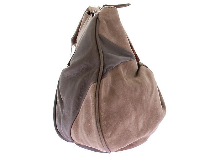 Clutch Fendi To You in pelle e camoscio marrone - vista 3