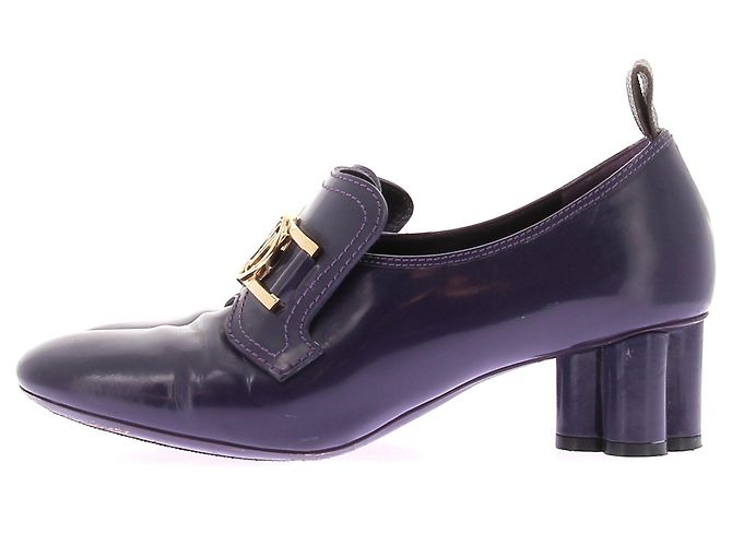 Louis Vuitton Richelieu Absatz Lackleder Lila - Ansicht 3