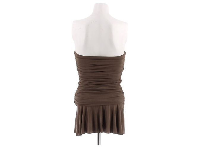 Autre Marque Braunes trägerloses Kleid von With Jéan - Ansicht 2