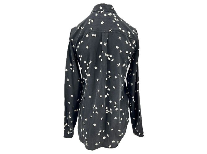 Camisa de seda Equipment negra con estampado de estrellas Negro - vista 2