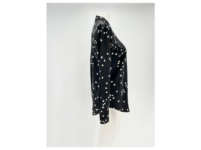 Camisa de seda Equipment negra con estampado de estrellas Negro - vista 3