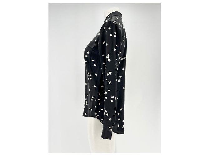 Camisa de seda Equipment negra con estampado de estrellas Negro - vista 4