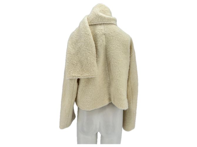 Autre Marque Giacca con sciarpa di lana Beige - vista 2