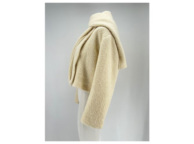 Autre Marque Giacca con sciarpa di lana Beige - vista 4
