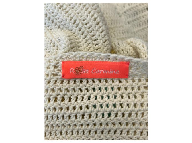 Autre Marque Long cardigan écru ROSE CARMINE avec broderie de fleurs Beige - vue 5