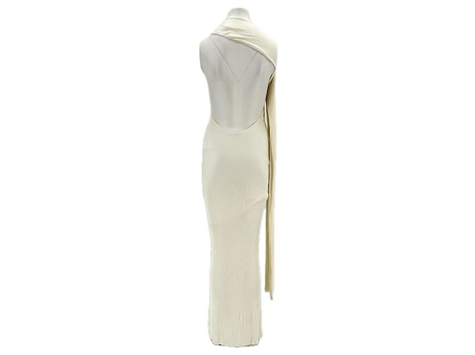 Vestido maxi asimétrico de seda blanca Loewe Blanco - vista 2