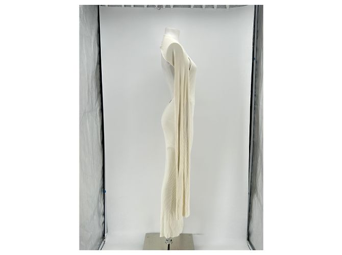 Vestido maxi asimétrico de seda blanca Loewe Blanco - vista 3