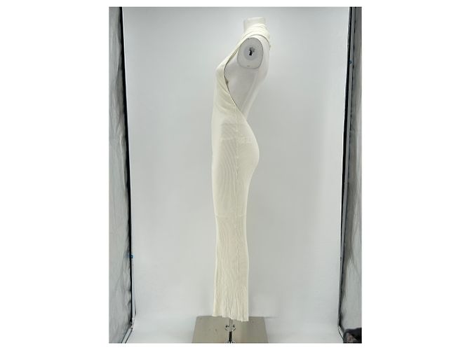 Vestido maxi asimétrico de seda blanca Loewe Blanco - vista 4