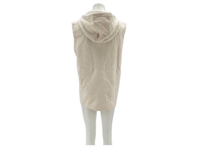 Autre Marque Ärmelloser ecrufarbener Cardigan Beige - Ansicht 2