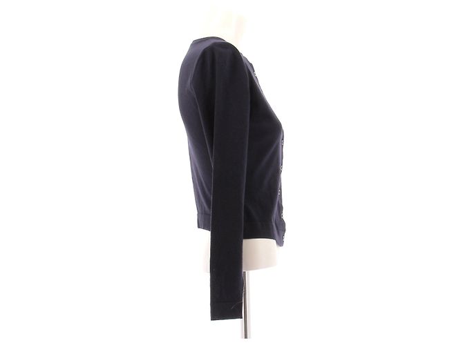Alaïa Marine Wollcardigan Marineblau - Ansicht 3