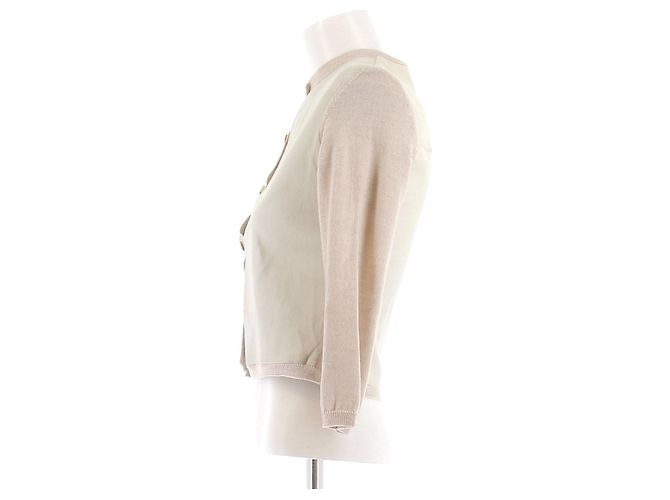 Stouls Cardigan aus Wolle und Leder Weiß - Ansicht 4