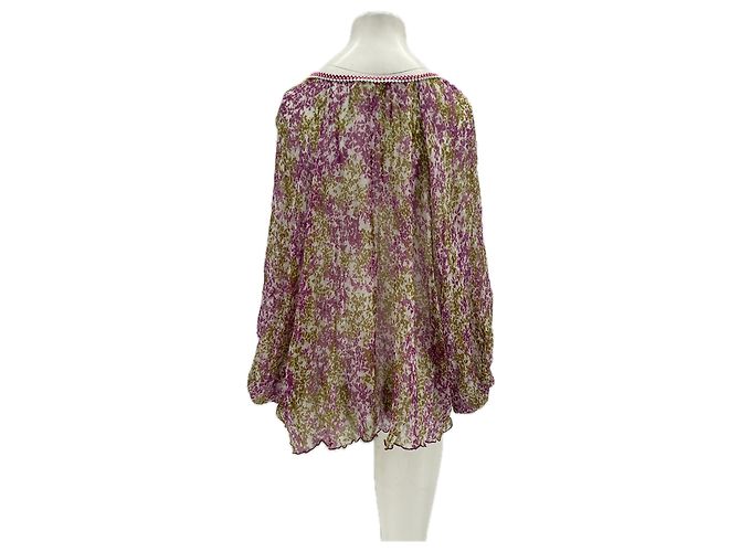 Autre Marque Blusa in seta POUPETTE ST BARTH Verde e Viola Porpora - vista 2