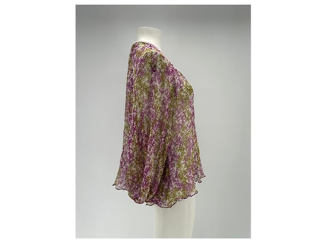 Autre Marque Blusa in seta POUPETTE ST BARTH Verde e Viola Porpora - vista 3