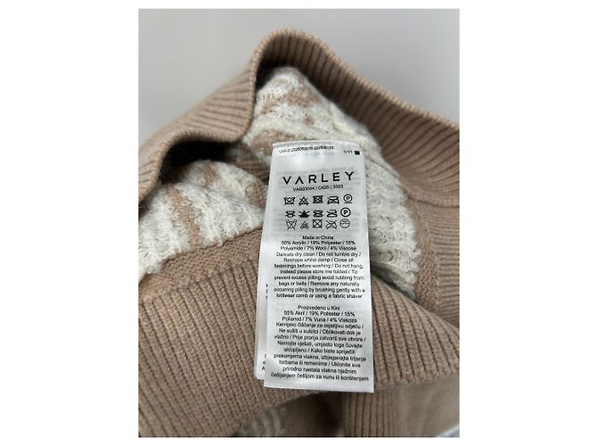Autre Marque Suéter com zíper bege e branco - vista 6