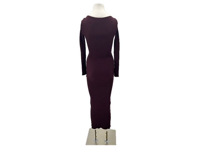 Courreges Langes Kleid Bordeaux / Pflaume - Ansicht 2
