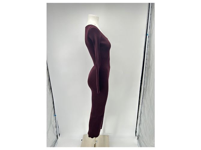 Courreges Langes Kleid Bordeaux / Pflaume - Ansicht 3