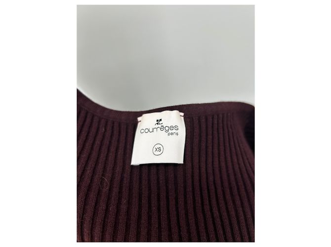 Courreges Langes Kleid Bordeaux / Pflaume - Ansicht 6
