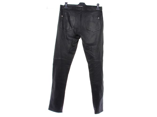 Pantaloni in pelle nera Givenchy Nero - vista 2