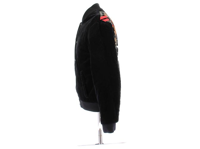 Givenchy Schwarze Samt-Bomberjacke aus Wolle - Ansicht 4