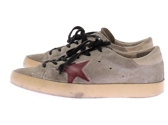Golden Goose Sneakers grigie e rosse "Super-Star" Grigio - vista 2
