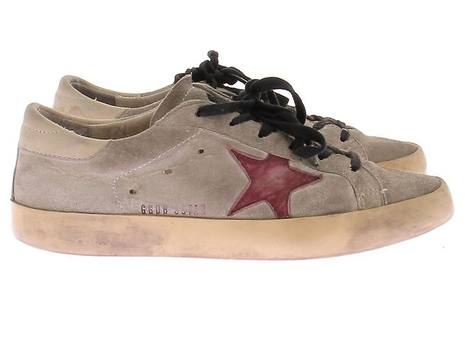 Golden Goose Sneakers grigie e rosse "Super-Star" Grigio - vista 3