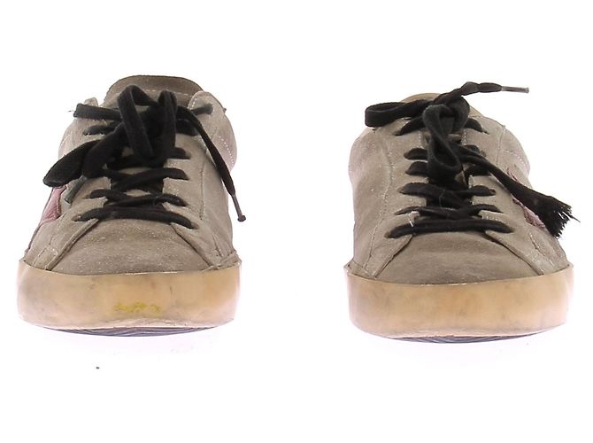 Golden Goose Sneakers grigie e rosse "Super-Star" Grigio - vista 5
