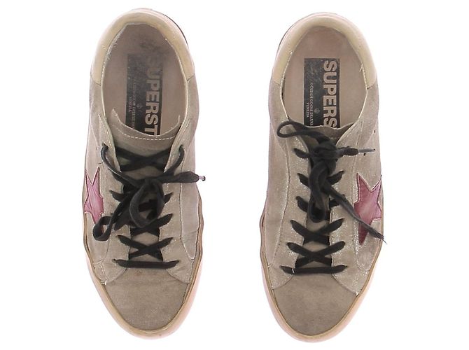 Golden Goose Sneakers grigie e rosse "Super-Star" Grigio - vista 6