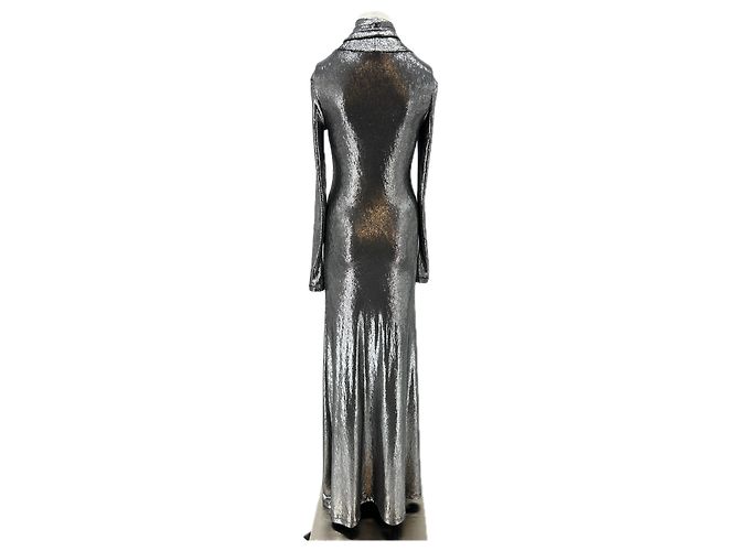 Autre Marque JACOB LEE Langes Kleid aus silbernem Lurex - Ansicht 2