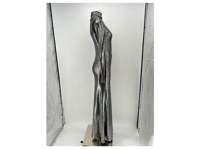 Autre Marque JACOB LEE Langes Kleid aus silbernem Lurex - Ansicht 3