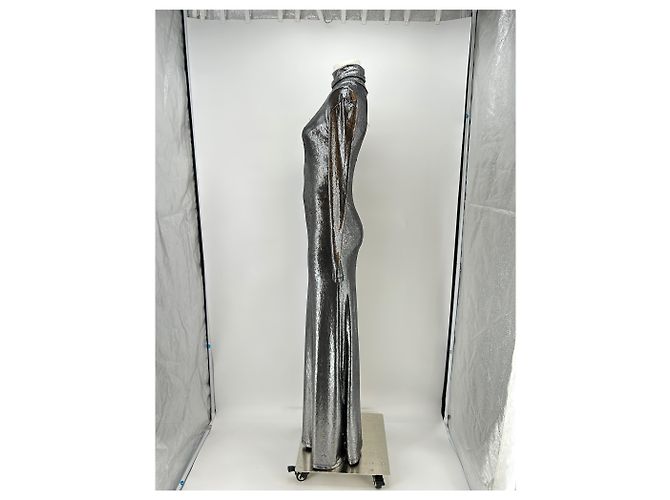 Autre Marque JACOB LEE Langes Kleid aus silbernem Lurex - Ansicht 4