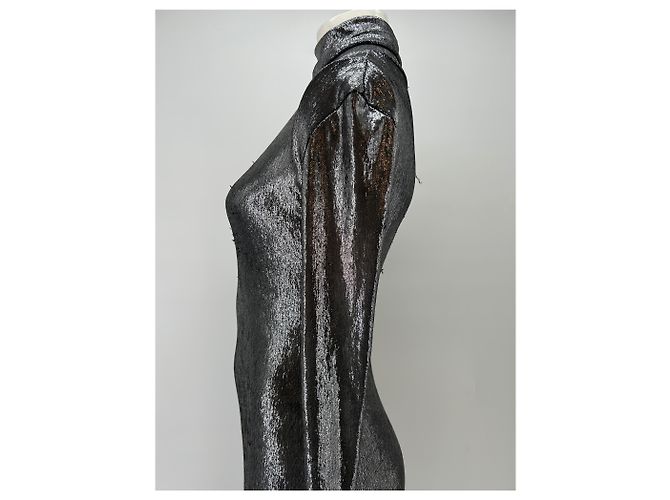 Autre Marque JACOB LEE Langes Kleid aus silbernem Lurex - Ansicht 5