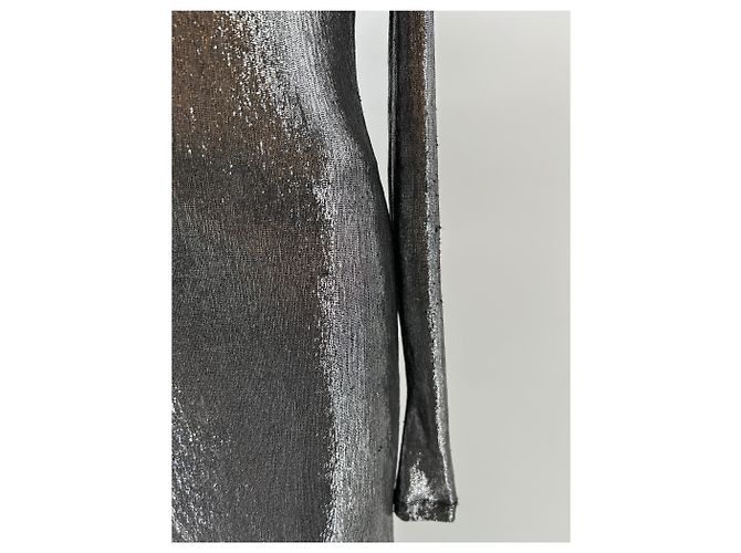 Autre Marque JACOB LEE Langes Kleid aus silbernem Lurex - Ansicht 8