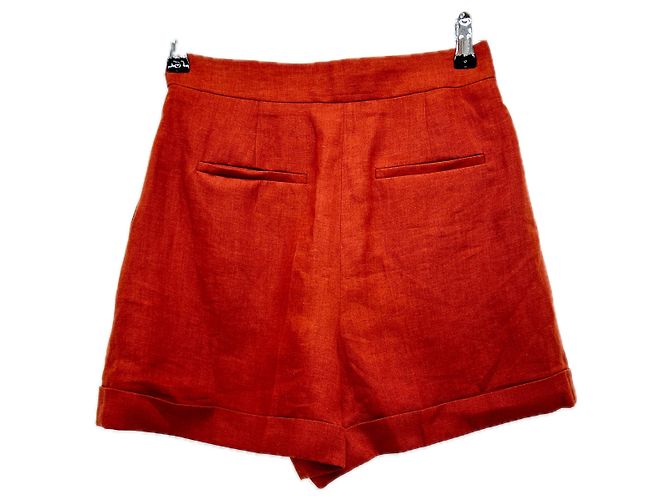 Pantalones cortos de lino SéZane burdeos - vista 2