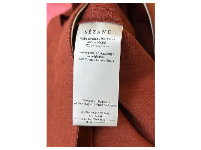 Pantalones cortos de lino SéZane burdeos - vista 4