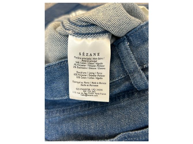 Pantalones culotte de denim SéZane azul algodón - vista 4