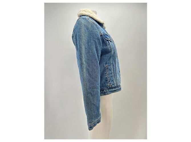 Levi's Jeansjacke mit Kunstfellkragen Blau - Ansicht 3