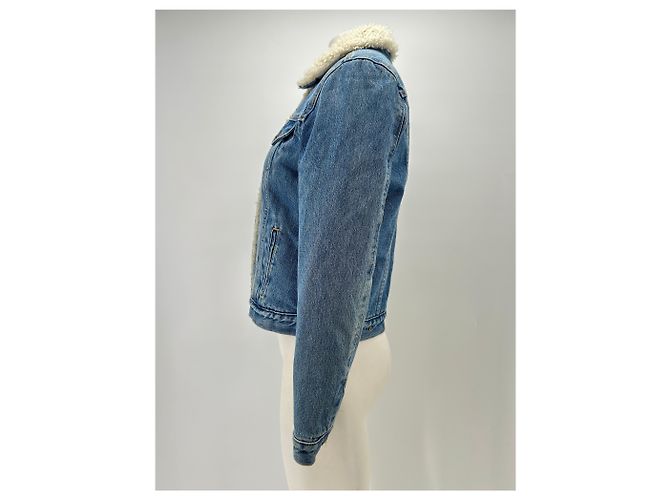 Levi's Jeansjacke mit Kunstfellkragen Blau - Ansicht 4