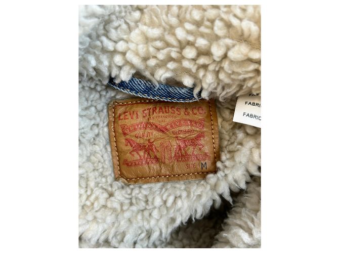 Levi's Jeansjacke mit Kunstfellkragen Blau - Ansicht 5