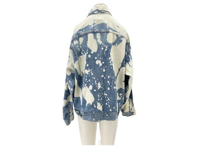 Frame Denim Ausgebleichte Jeansjacke Blau - Ansicht 2