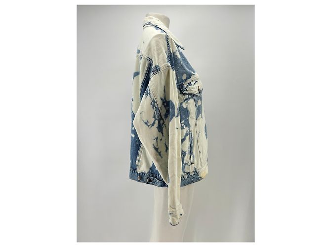 Frame Denim Ausgebleichte Jeansjacke Blau - Ansicht 3