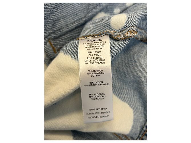 Frame Denim Ausgebleichte Jeansjacke Blau - Ansicht 7