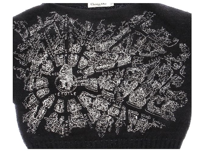 Suéter Christian Dior Plan de Paris Gris de Algodón - vista 5