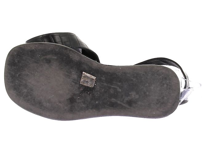 Autre Marque Sandali piatti in pelle nera GIA BORGHINI Nero - vista 7