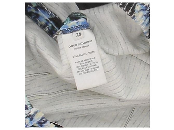 Pantalones Paco Rabanne con estampado floral azul de algodón - vista 5